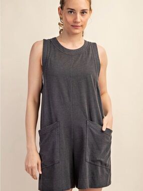 Rae Mode Black Sleeveless Romper